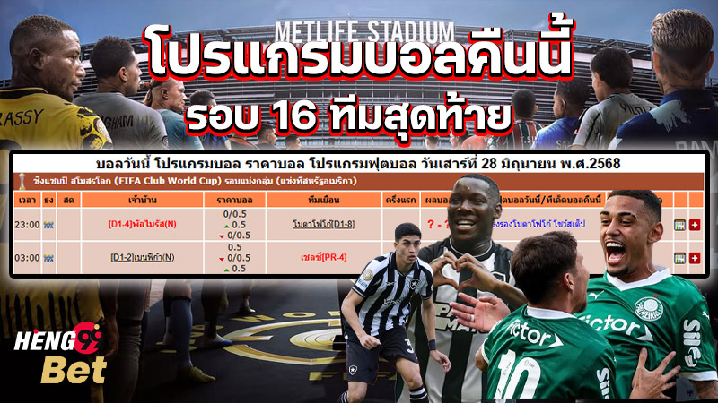 รูปภาพโปรแกรมการแข่งขันฟุตบอลชิงแชมป์สโมสรวันนี้ของ heng99