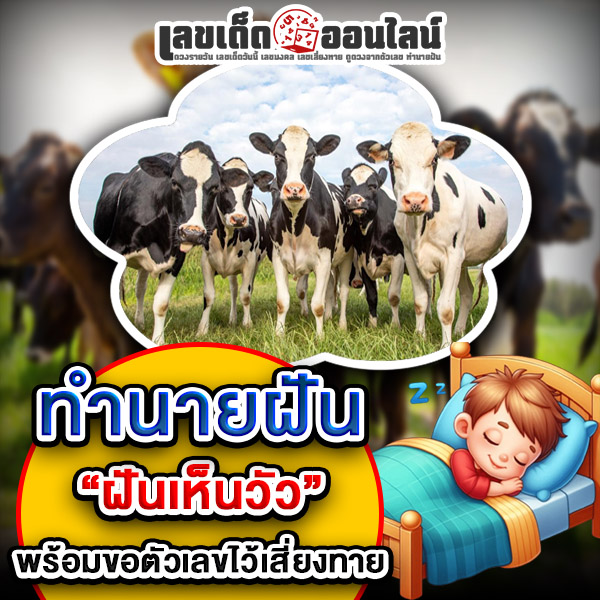 รูปภาพทำนายฝันเห็นวัวพร้อมขอเลขเสี่ยงทายของ lekdedonline